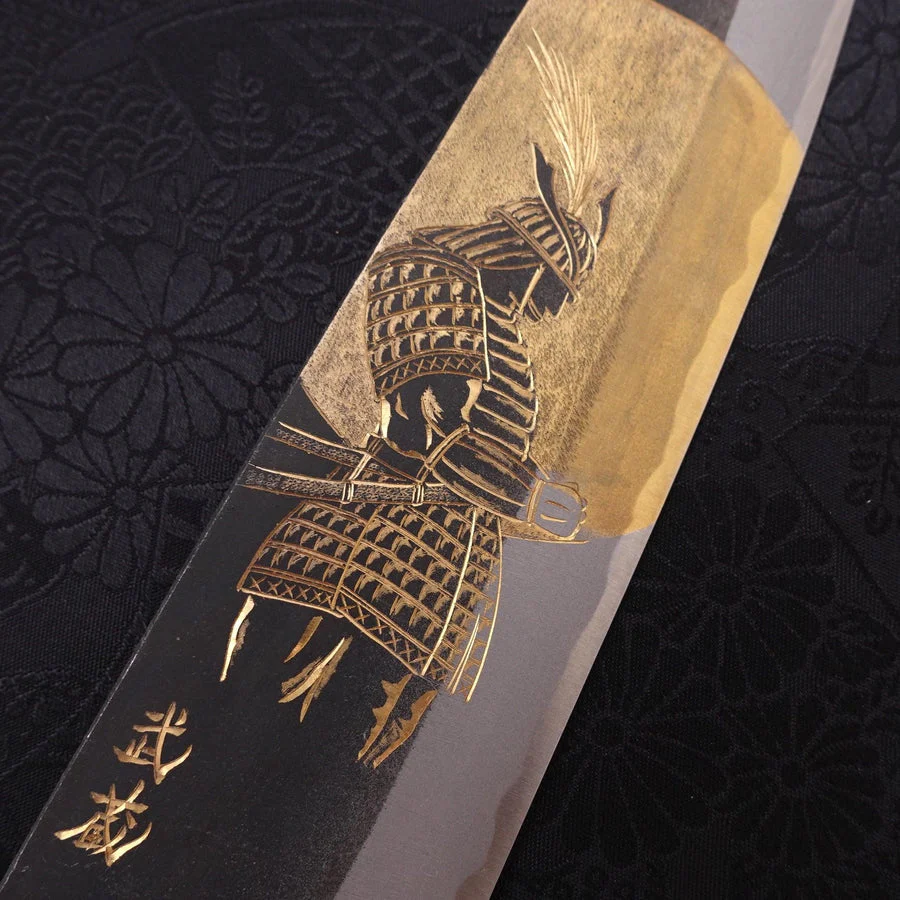 Bunka Blue Steel #2 Kurouchi Chokin Samurai Full Moon Buffalo Ebony Handle 165mm - Image 4