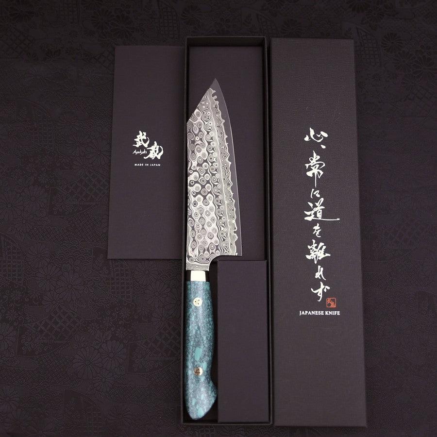 Bunka SG-2 Damascus Turquoise Green Handle 170mm - Image 8