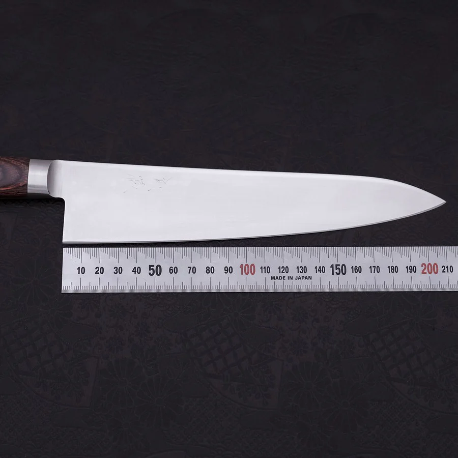 Gyuto knife AUS-8 Polished Western Mahogany Handle 210mm - Image 7