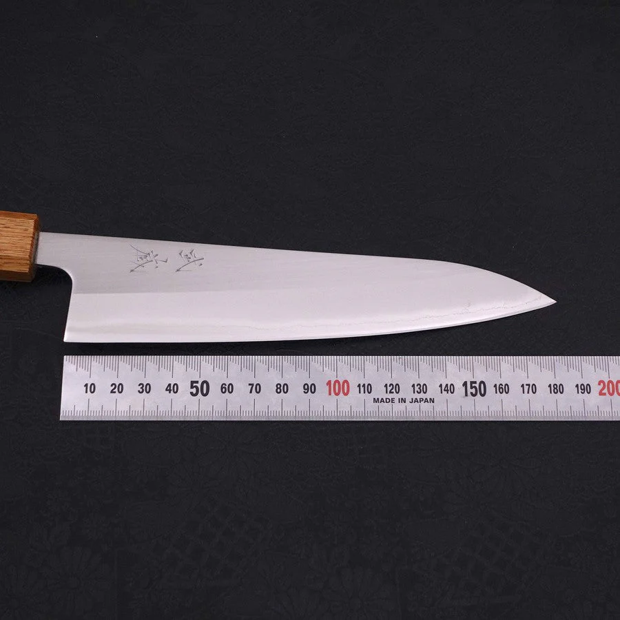 Gyuto White Steel #1 Polished Yaki Urushi Handle 180mm - Image 7