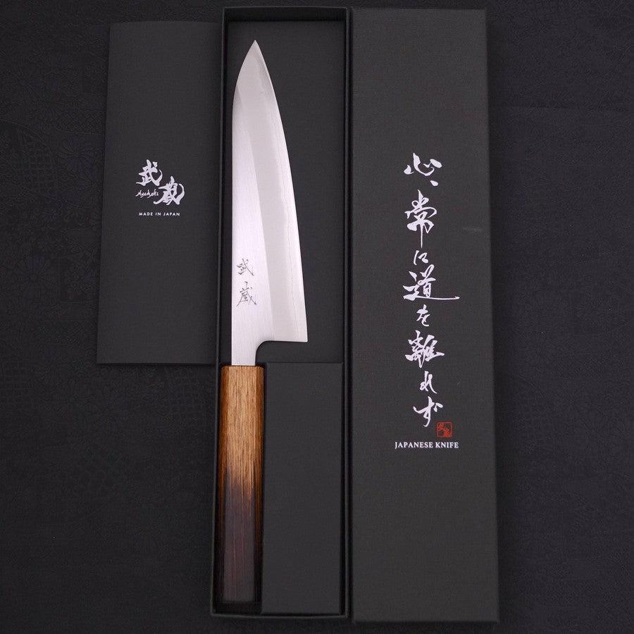 Gyuto White Steel #1 Polished Yaki Urushi Handle 180mm - Image 8