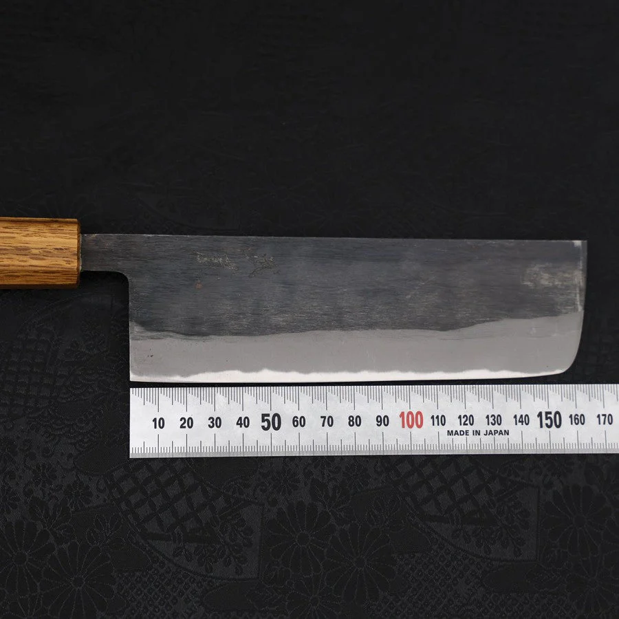 Nakiri Blue Steel #2 Kurouchi Oak Handle 165mm - Image 7