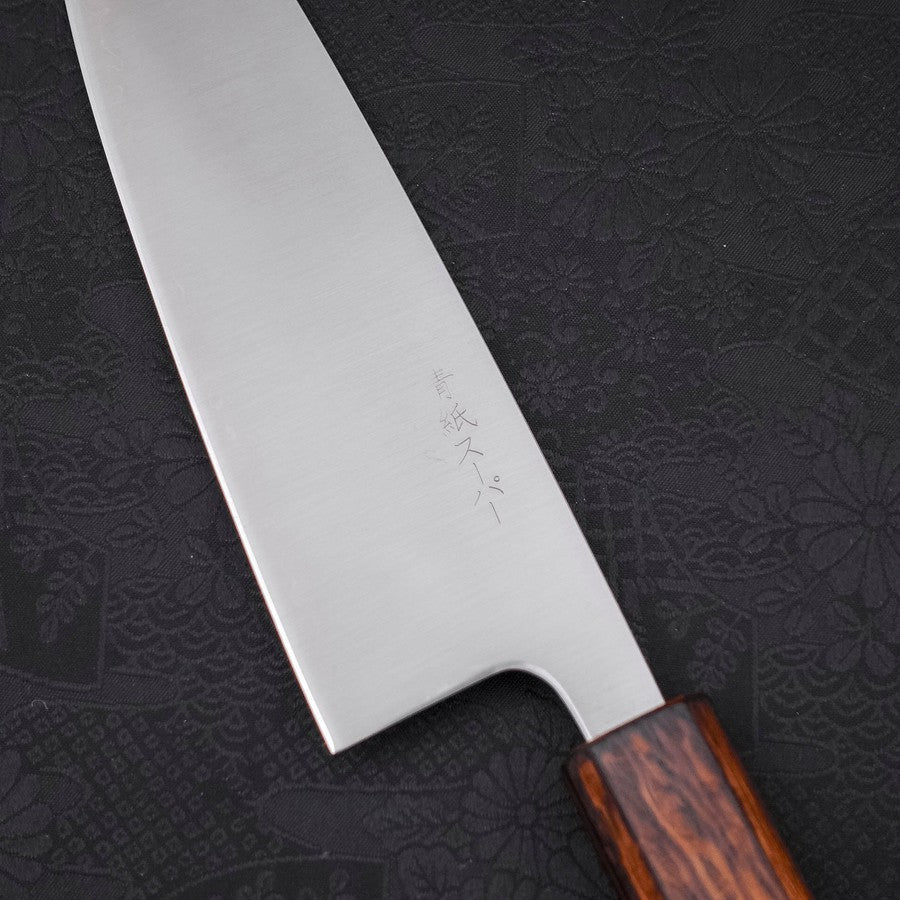 Santoku Blue Super Polished Sumi Urushi Handle 165mm - Image 3