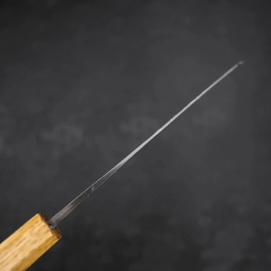 Santoku Blue Steel #2 Kurouchi Oak Handle 165mm - Image 5
