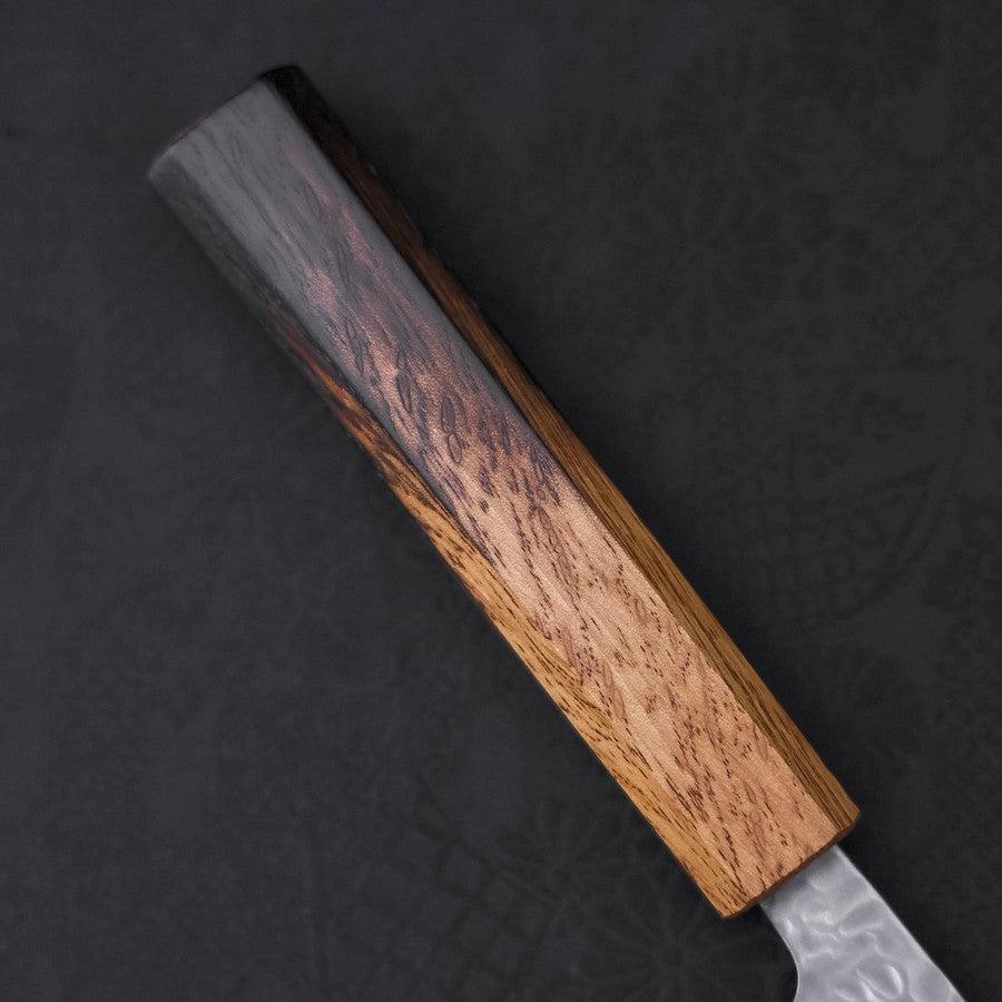 Santoku White Steel #1 Tsuchime Yaki Urushi Handle 165mm - Image 6