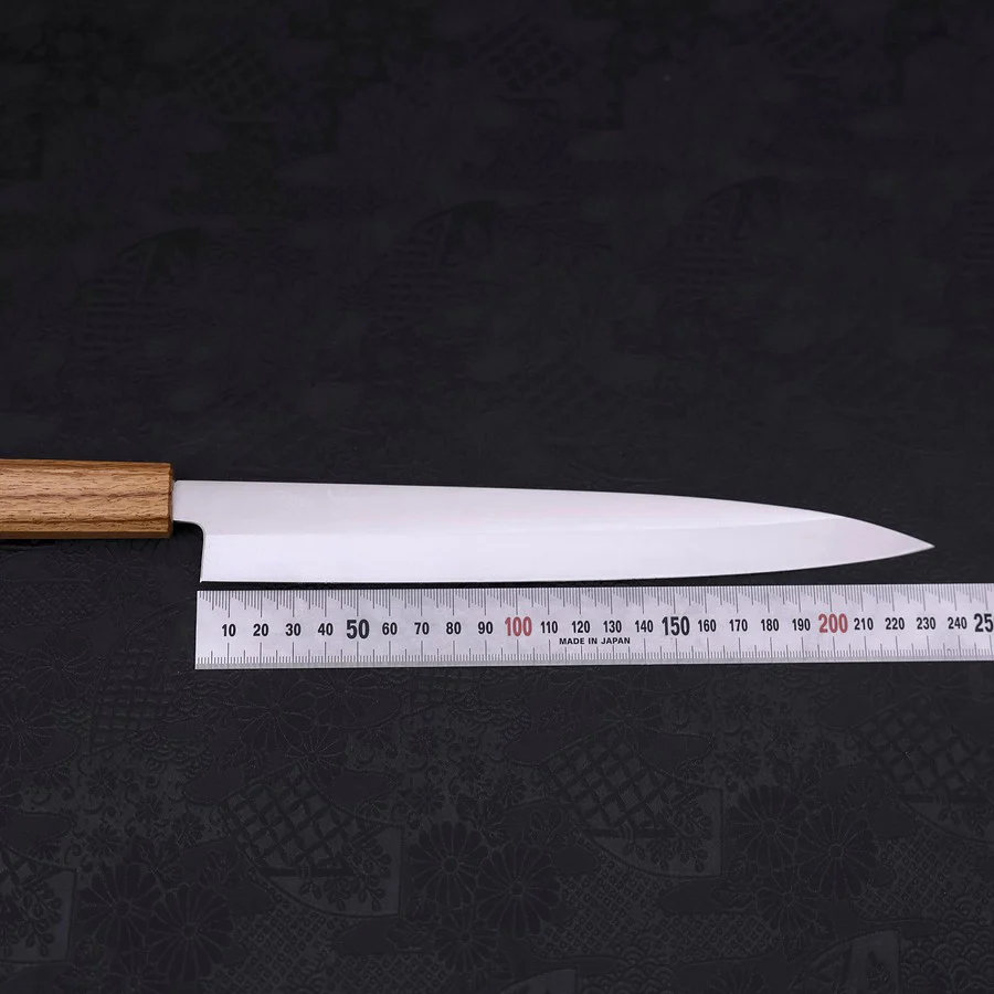 Yanagiba AUS-8 Polished Oak Handle 240mm - Image 7