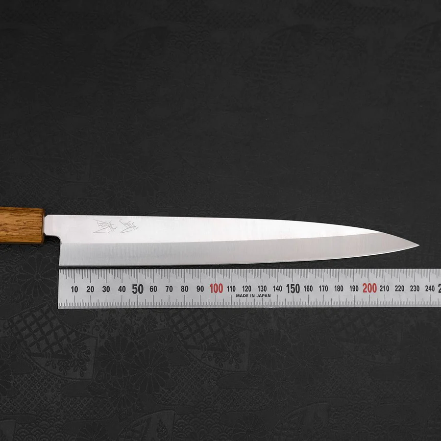 Yanagiba AUS-8 Polished Yaki Urushi Handle 240mm - Image 7