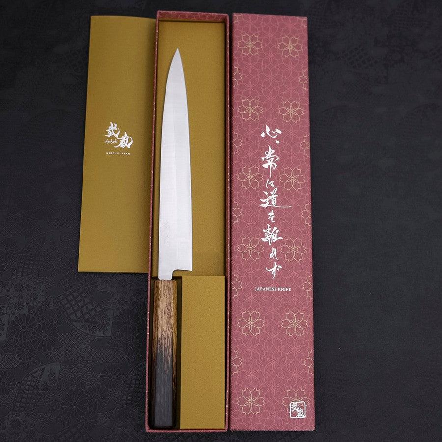 Yanagiba AUS-8 Polished Yaki Urushi Handle 240mm - Image 8