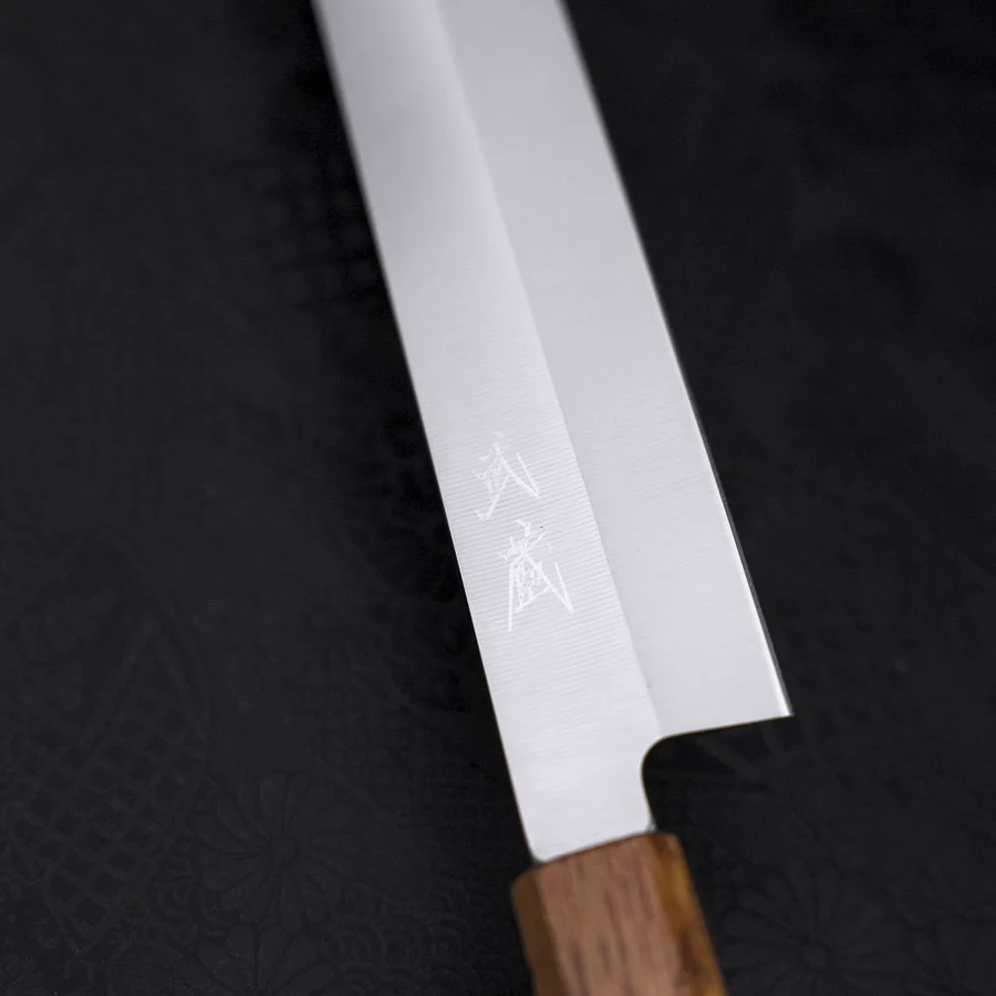 Yanagiba AUS-8 Polished Yaki Urushi Handle 300mm - Image 3