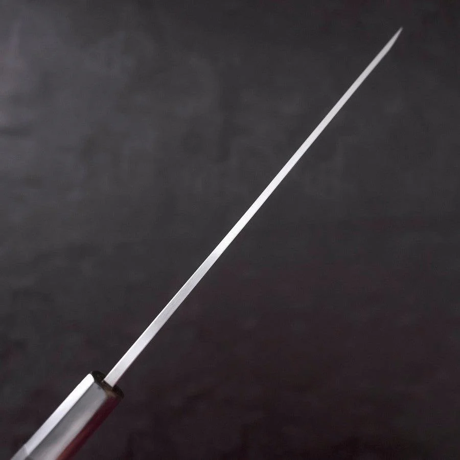 Yanagiba White Steel #2 Kasumi Chokin Sakura-Fuji Buffalo Ebony Handle 210mm - Image 5