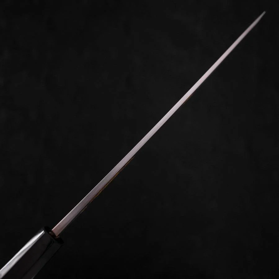 Yanagiba White Steel #2 Kasumi Chokin Sakura-Fuji Buffalo Ebony Handle 240mm - Image 5